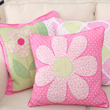 纯棉外贸原单韩式粉色儿童卡通抱枕套靠垫靠枕靠包沙发汽车床上50