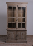 出口美式法式复古家具橡木实木玻璃书柜橱柜酒柜储物柜边柜