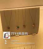韩国代购蒂芙尼Tiffany 迷你蓝心项链双心蓝粉珐琅银女士项链