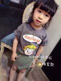 现货韩国正品童装代购2016春款BORABORA波拉女童卡通短袖T恤