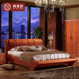 何家匠中式全实木床1.8米纯正海棠木 双人床中式卧室家具榻榻米床