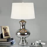 新古典 水晶玻璃台灯 亮银色书房书桌卧室床头灯后现代样板房灯具
