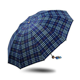天堂伞 英伦风雨伞超大双人格子伞折叠创意雨伞男士 天堂伞包邮