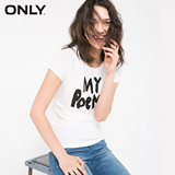 ONLY2016春装新品立体字母装饰修身短袖T恤女L|116101045