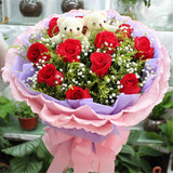 同城鲜花速递11朵红玫瑰鲜花花束送女友生日苏州上海南京花店送花