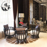 新中式现代售楼处洽谈桌椅组合 一桌四椅 实木接待椅酒店大堂家具