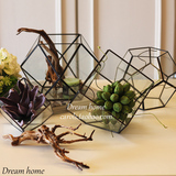 【梦想家】北欧现代简约金属玻璃花房摆件 创意百搭居家客厅装饰