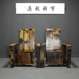 帅府老船木家具方形艺术椅子靠背椅简约实木圈椅坐具现货厂家直销