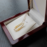 米诺克珠宝 17颗3-6mm天然淡水珍珠 18k金项链