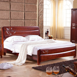 全实木特价橡木双人床1.8米现代简约中式婚床单人1.5米高箱储物床