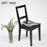 北欧现代简约餐椅黑色原木创意户型餐厅全实木靠背家用餐椅咖啡椅