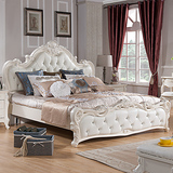 欧美简约雕花实木床双人床1.8米新古典后现代欧式床1.5创意家具