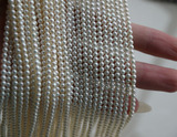 天然淡水珍珠2.5-3mm强光无暇正圆形小珍珠项链半成品散珠diy批发