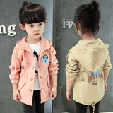 女童风衣外套春秋季韩版中长款儿童风衣宝宝上衣外贸童装一件代发