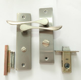卫浴锁浴室锁 塑钢锁卫生间门锁单舌 执手锁 孔距125mm 可反锁