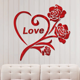 精彩3d亚克力镜面立体墙贴卧室客厅结婚女友礼物装饰画玫瑰情侣贴