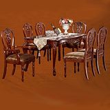 热卖凯撒欧式美式新古典宫廷全实木雕花餐桌餐椅豪庭美乐乐套装
