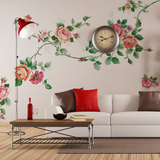 蔷薇花客厅沙发背景大型墙面贴画创意可移除装饰画电视背景墙贴纸