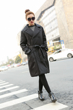 2015冬新款外贸原单韩版宽松大码棉衣双排扣腰带中长保暖外套 女