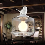 现代简约创意个性单头小鸟玻璃吊灯树脂工艺吧台灯餐厅餐吊灯三头