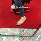 法国代购 Christian Louboutin/CL 透明镶钻尖头芭蕾舞鞋/红底鞋
