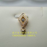 金帝珍珠-18K黄白金钻石珍珠吊坠空托（价格标签一折起）