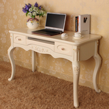 欧式电脑桌台式家用书房书桌学习桌卧室简约写字台实木办公桌白色