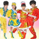 少数民族表演服少儿童蒙族舞蹈服西藏族幼儿蒙古舞服装男童演出服