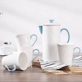 耐热陶瓷水具杯具套装创意浮雕马克杯整套凉水壶冷水壶水杯泡茶壶