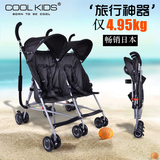 日本COOLKIDS婴儿童双人推车双胞胎超轻折叠手推车轻便携旅行伞车