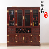 中式红木酒柜酸枝木客厅雕花酒柜隔断柜组合明清仿古实木玻璃酒柜