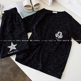 韩国货高品质竹碳纤维 百搭 口袋米奇 t恤 + 星星短裤 套装 女 黑