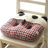 可爱卡通格子熊猫双孔坐美臀坐垫 创意椅子垫 椅垫 车用方座垫