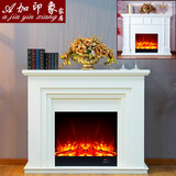简约美式壁炉实木欧式壁炉架 白色装饰柜取暖炉芯1.2/1.5米电壁炉