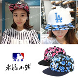 【MLB】韩国专柜正品代购16新款时尚百搭玫瑰花平沿NY棒球潮帽
