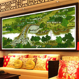 正品蒙娜丽莎十字绣清明上河图全景2米3米6米客厅大幅风景山水画