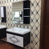 橡木浴室柜组合带水龙头一体陶瓷盆含带浴室边柜雕花欧式简约现代