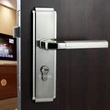 室内门锁不锈钢卧室房间工程实木门轴承压把双舌执手锁具中式简约