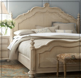 新古典美式实木雕花双人床法式美家复古做旧婚床美式浪漫公主床