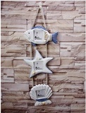 地中海风格家居装饰品 创意海星贝壳挂饰相框 木制纯手工做旧工艺