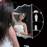爱丽名镜 防水浴室镜带置物架卫浴镜 欧式壁挂卫生间镜子AL-WJ021