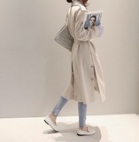 风衣女2016秋装新款韩版中长款修身显瘦双排扣宽松风衣学生外套女