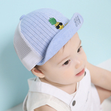 韩版儿童帽子夏季男童棒球鸭舌帽宝宝1-2岁潮小孩遮阳防晒网格帽