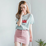 韩国夏装新款宽松纯棉短袖T恤女学生上衣半袖韩版女士体恤夏季潮