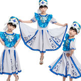 俄罗斯族演出服装 现代舞蹈舞台表演服连衣裙 公主裙女装民族服饰