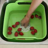 厨房蔬菜沥水篮 果蔬清洗框 创意加厚塑料移动水槽收纳清洗沥水篮