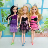 新款正版芭比娃娃衣服可穿儿童女孩玩具休闲装礼服迷你换装洋短裙