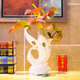 创意陶瓷花瓶花插花干花器家居客厅办公室台面桌面装饰品摆件白色