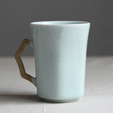 景德镇创意陶瓷杯子带盖勺复古马克杯个性简约情侣杯定制礼物茶杯