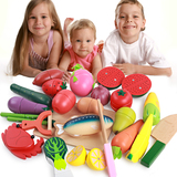儿童过家家厨房玩具水果切切乐套装木制蔬菜切切看益智3-4-5-6岁